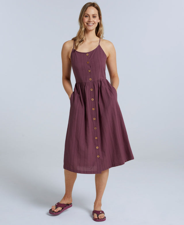 Amelia Womens Organic Dress - Burgundy