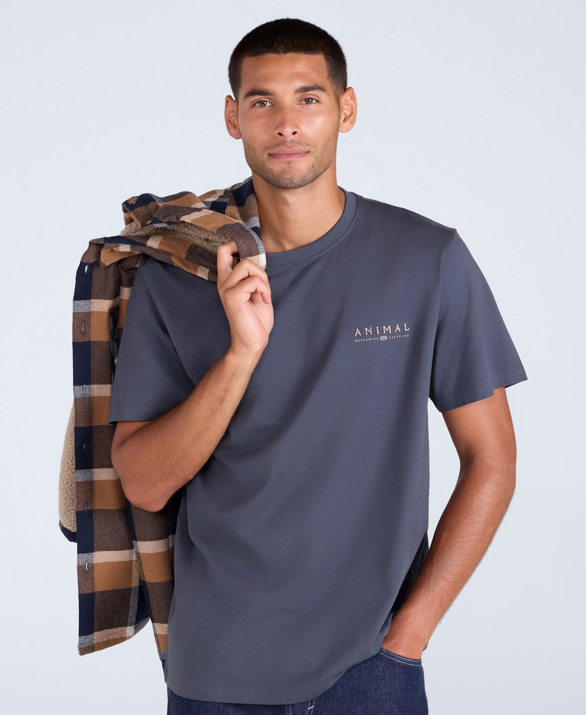 Chase Mens Plain Relaxed T-Shirt - Dark Grey