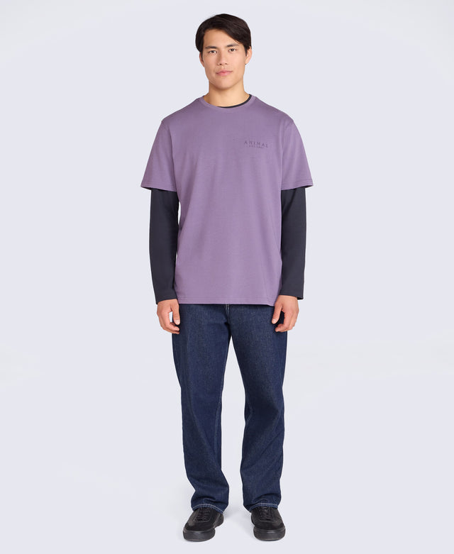 Chase Mens Plain Relaxed T-Shirt - Dark Purple