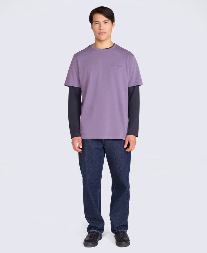 Chase Mens Plain Relaxed T-Shirt - Dark Purple