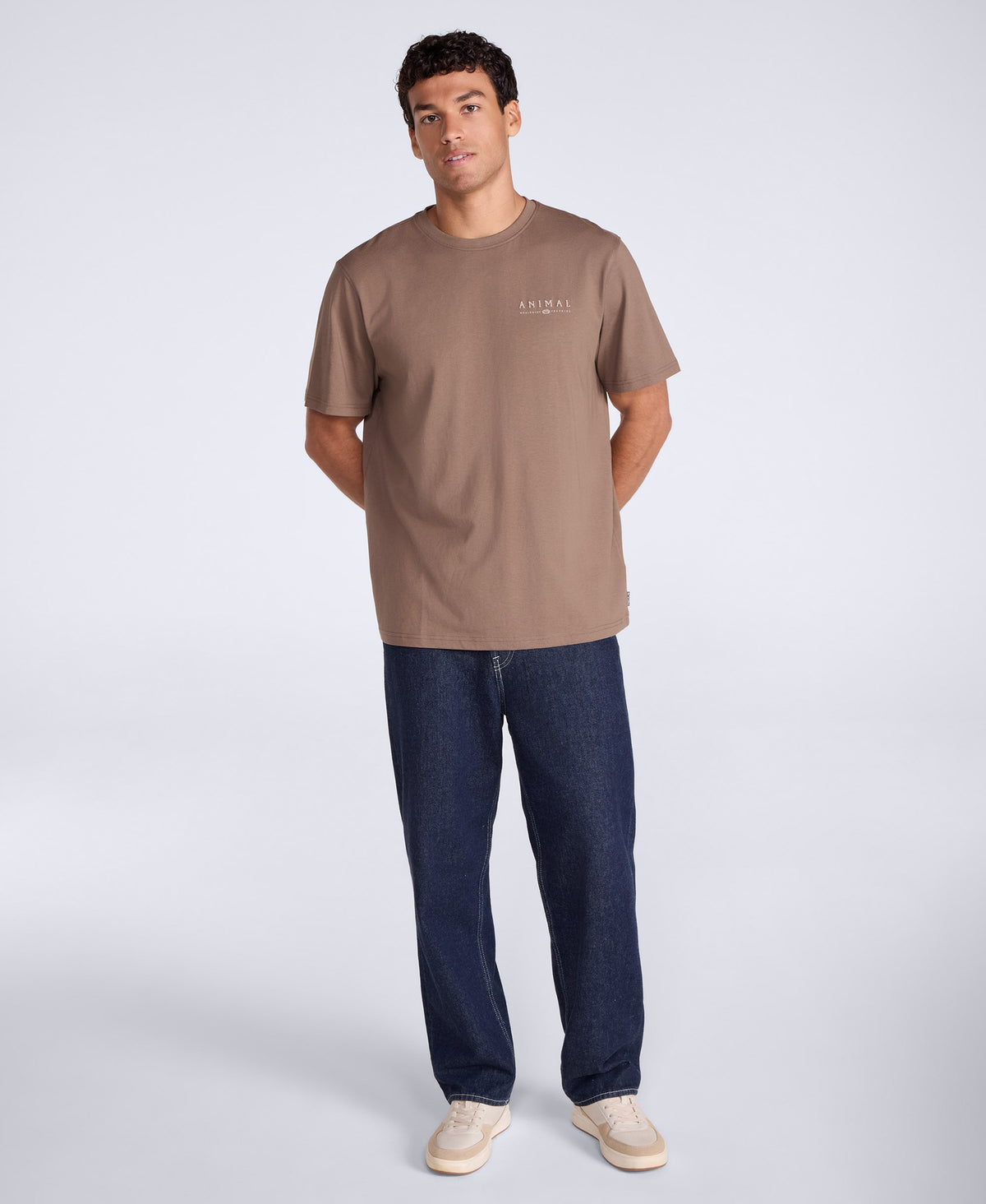 Chase Mens Plain Relaxed T-Shirt - Light Brown