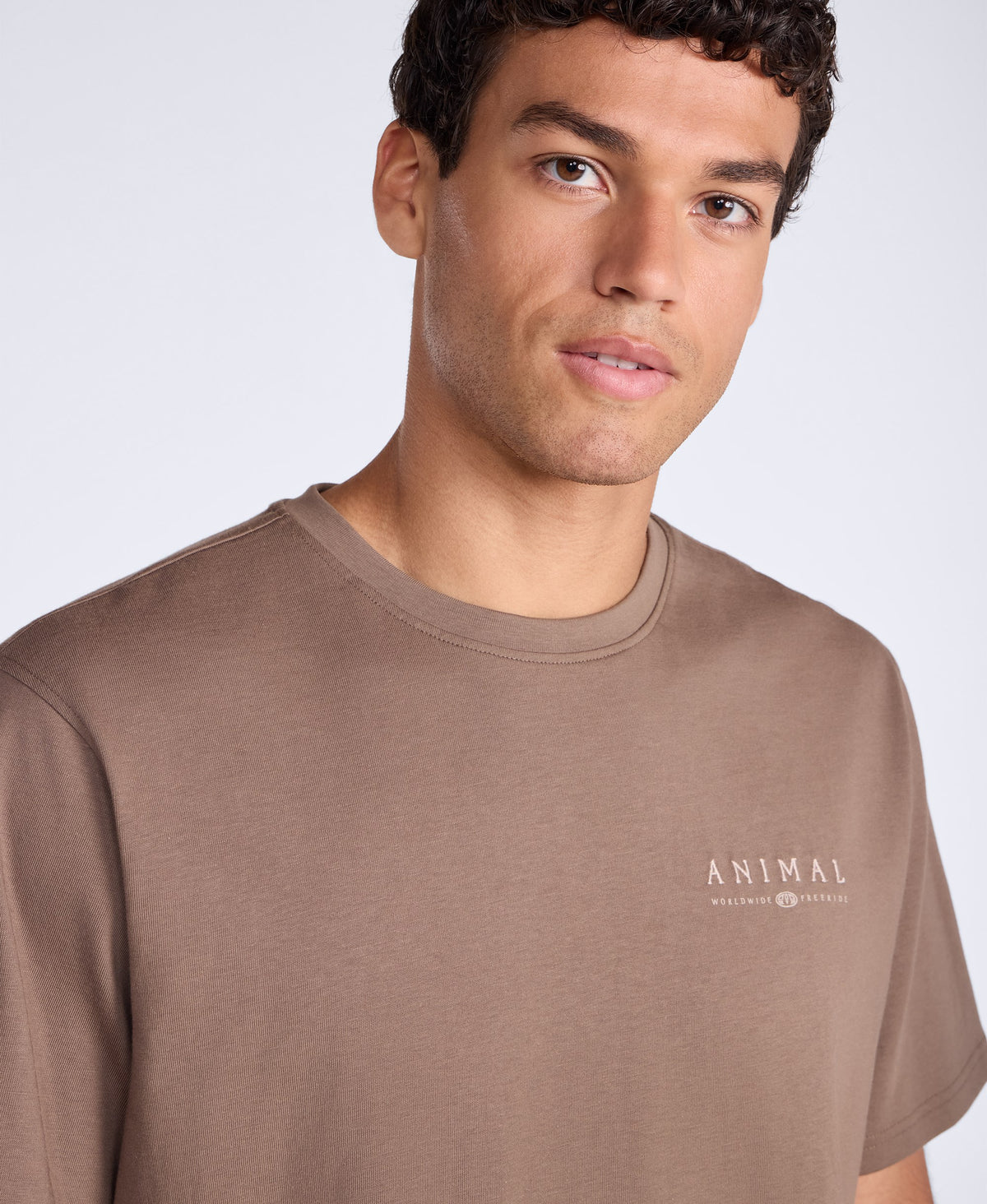 Chase Mens Plain Relaxed T-Shirt - Light Brown