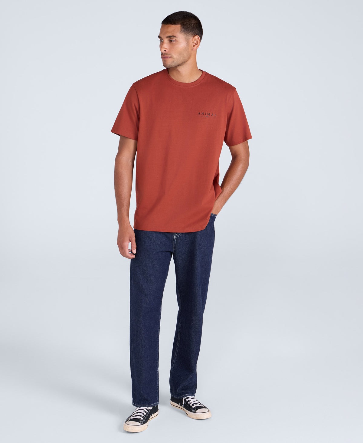 Chase Mens Plain Relaxed T-Shirt - Orange