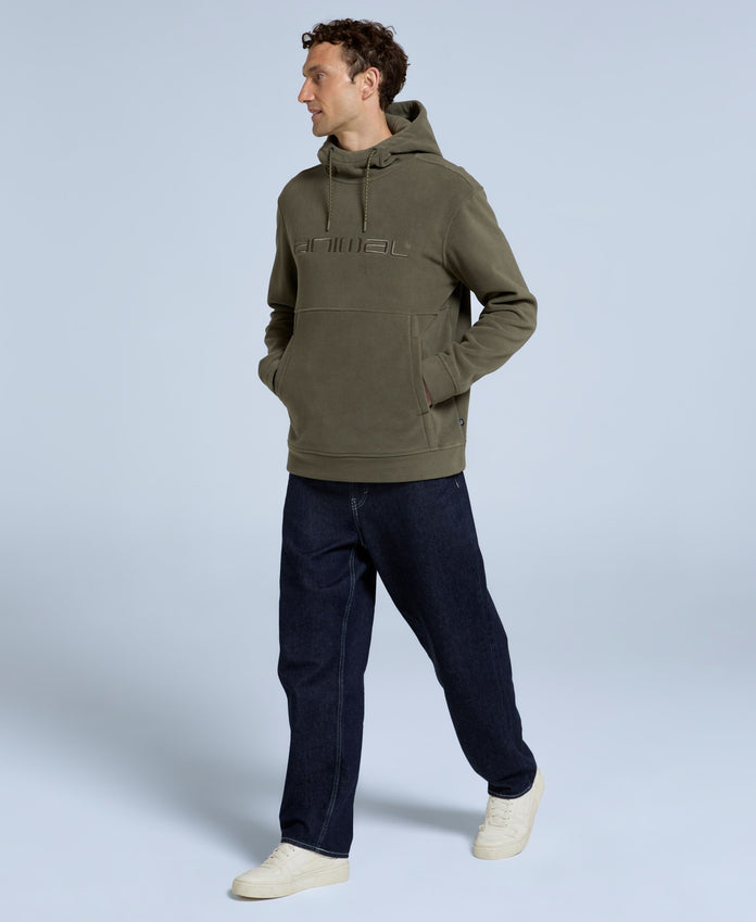 Louis Mens Fleece Hoodie - Khaki