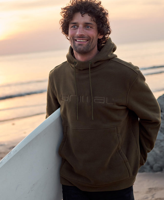 Louis Mens Fleece Hoodie - Khaki
