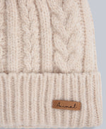 Becky Womens Sherpa Lined Pom Beanie - Light Beige