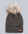 Becky Womens Sherpa Lined Pom Beanie - Light Khaki