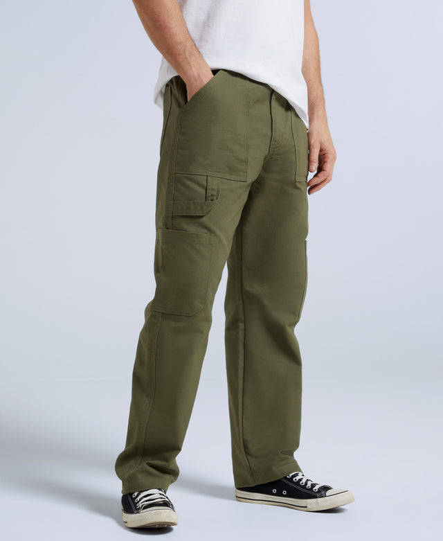 Stan Mens Organic Carpenter Trousers - Khaki