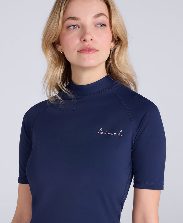 Daisy Womens Logo Rash Vest - Navy