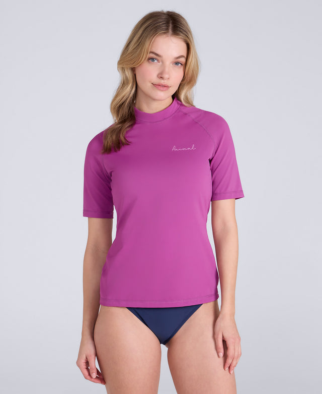 Daisy Womens Logo Rash Vest - Purple