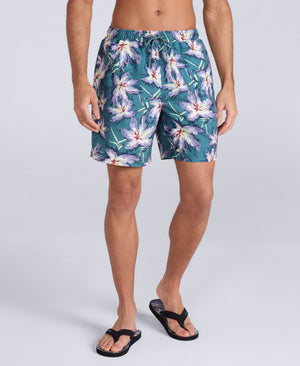 Deep Dive Mens Printed Boardshorts - Green