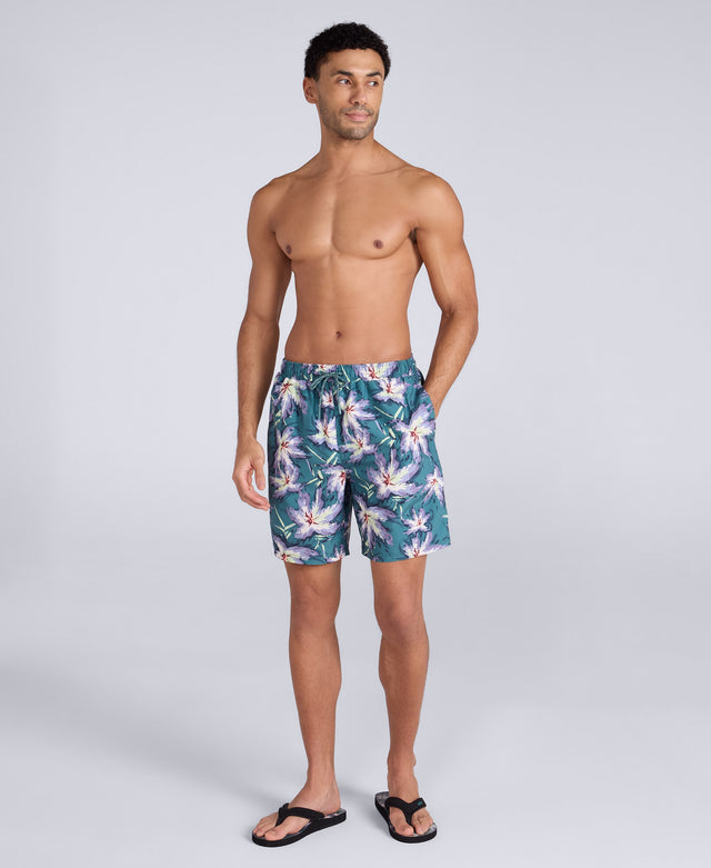 Deep Dive Mens Printed Boardshorts - Green