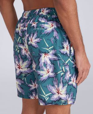 Deep Dive Mens Printed Boardshorts - Green