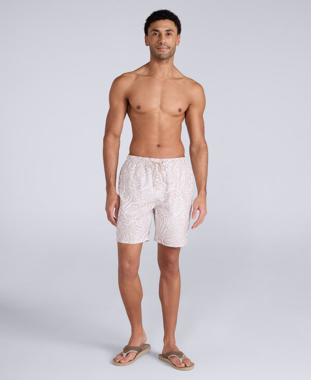 Deep Dive Mens Printed Boardshorts - Light Beige