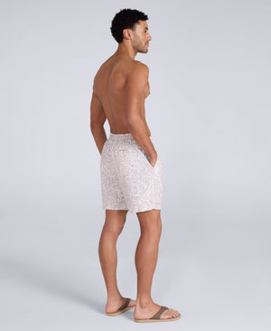 Deep Dive Mens Printed Boardshorts - Light Beige