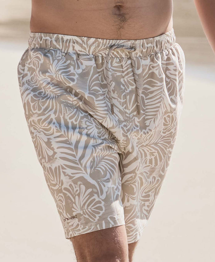 Deep Dive Mens Printed Boardshorts - Light Beige