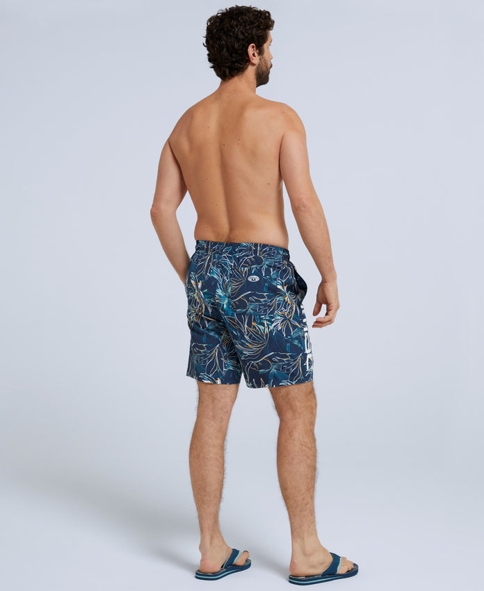Deep Dive Mens Printed Boardshorts - Navy