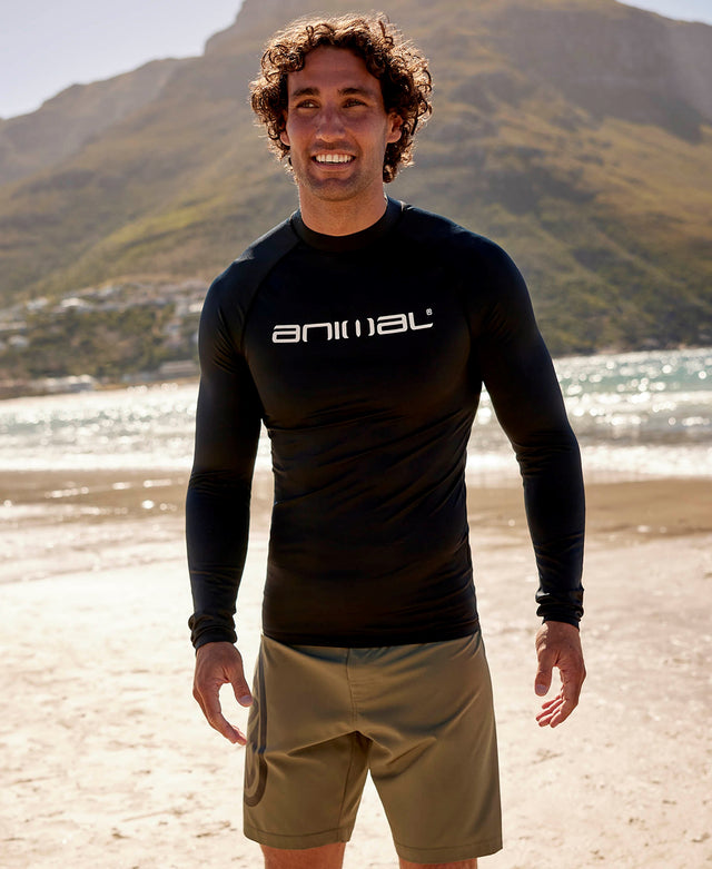 Sonny Mens Logo Rash Vest - Black