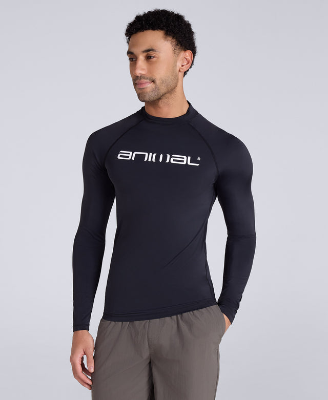 Sonny Mens Logo Rash Vest - Black