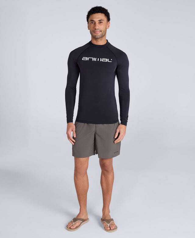 Sonny Mens Logo Rash Vest - Black