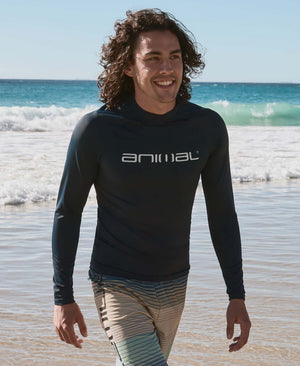 Sonny Mens Logo Rash Vest - Black