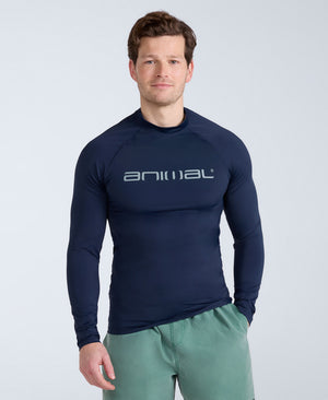 Sonny Mens Logo Rash Vest - Dark Blue