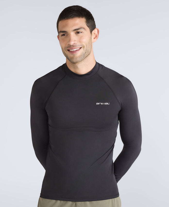 Sonny Mens Logo Rash Vest - Jet Black