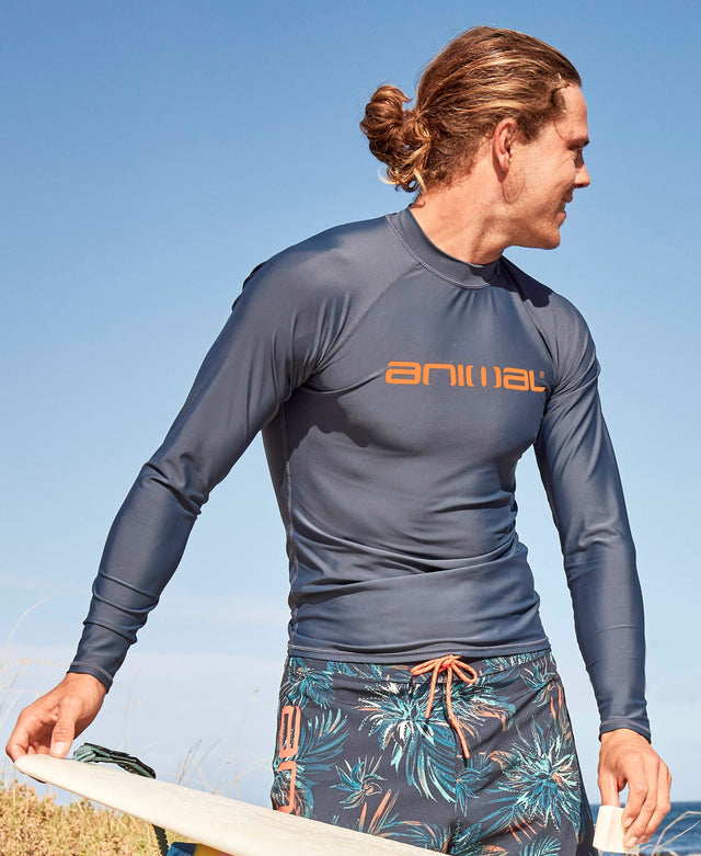 Sonny Mens Logo Rash Vest - Navy