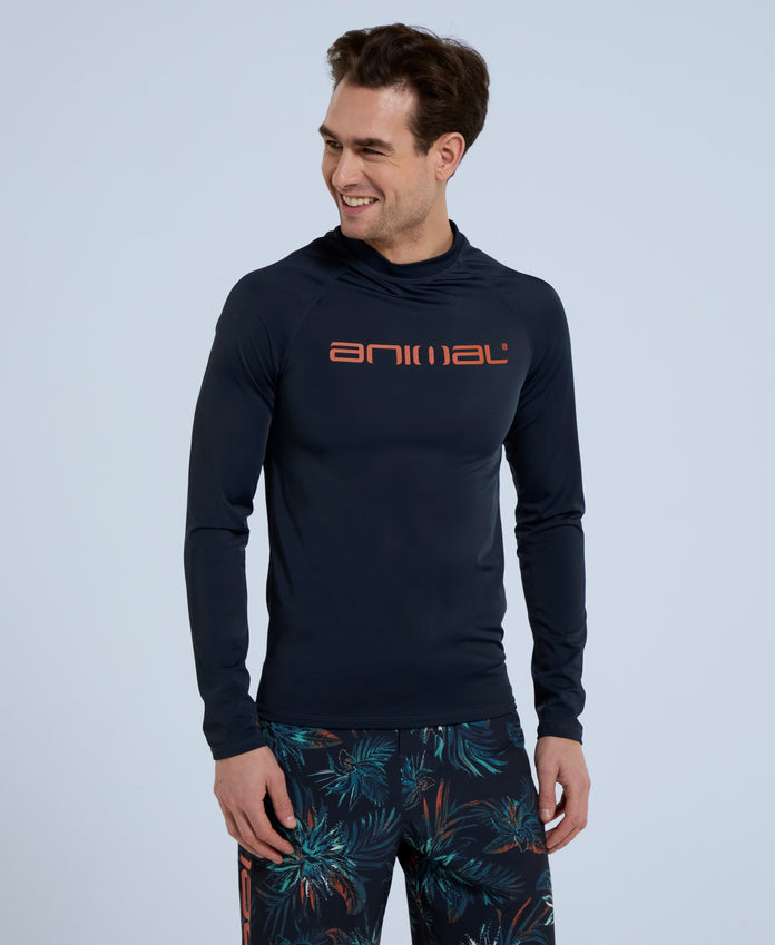 Sonny Mens Logo Rash Vest - Navy