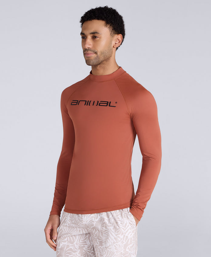 Sonny Mens Logo Rash Vest - Rust
