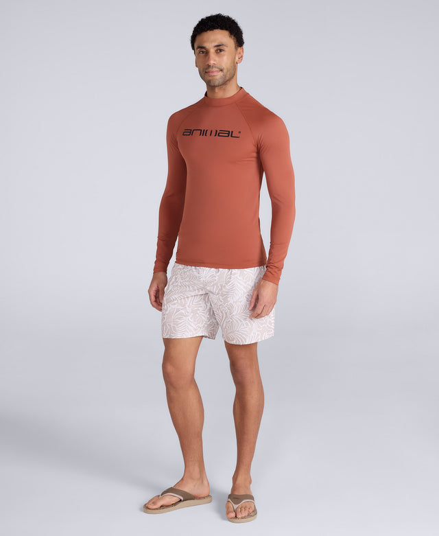 Sonny Mens Logo Rash Vest - Rust