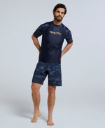 Brett Recycled Mens Printblock Boardshorts - Navy