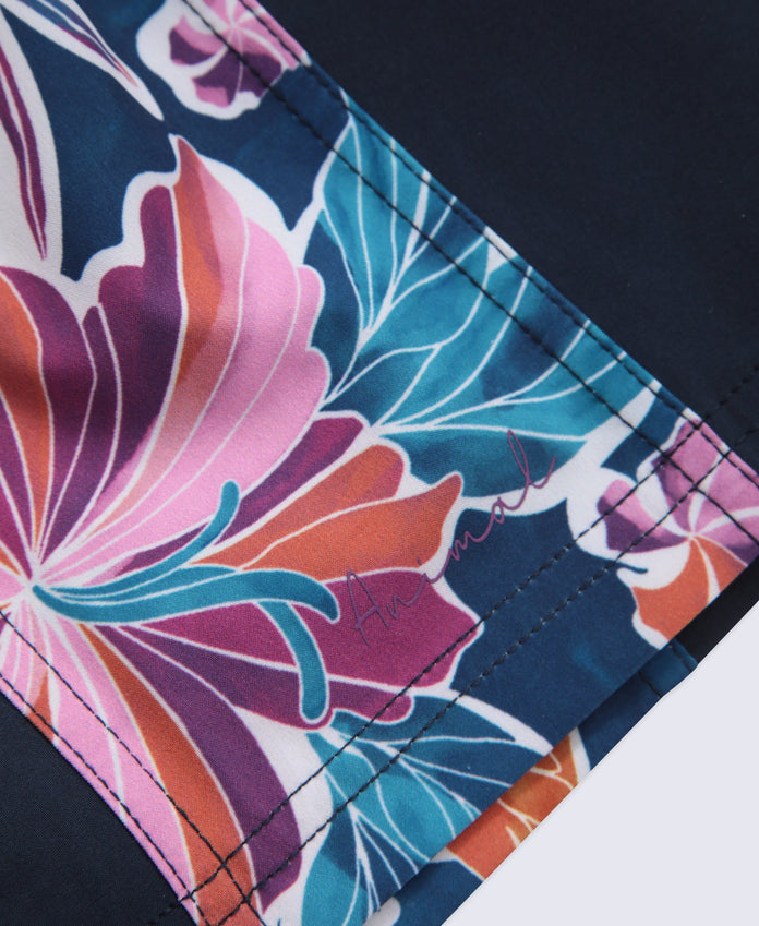 Lenora Womens Printed Boardshorts - Dark Blue