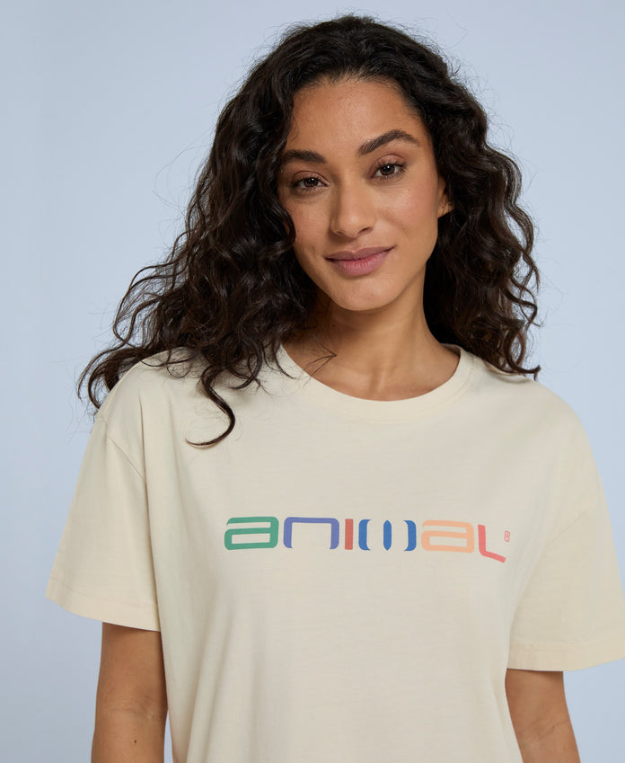 Leena Womens Organic Boxy T-Shirt - Off White
