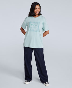 Leena Womens Boxy T-Shirt - Pale Green