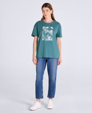 Leena Womens Boxy T-Shirt - Teal