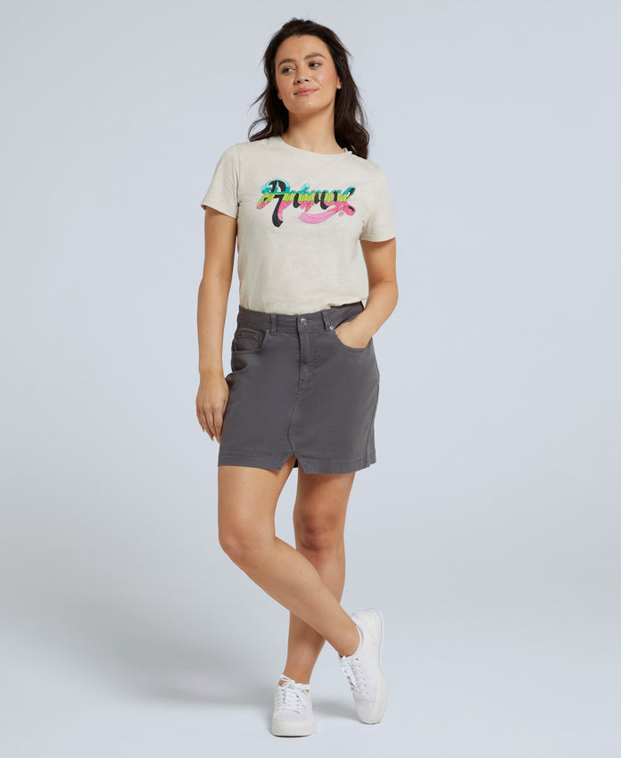 Carina Womens Organic Graphic T-Shirt - Beige