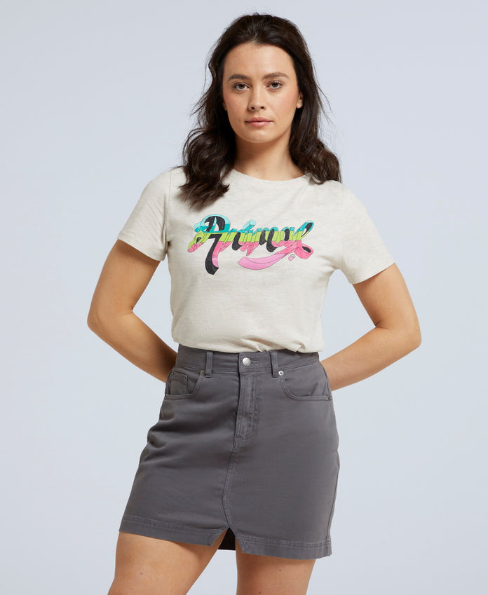 Carina Womens Organic Graphic T-Shirt - Beige