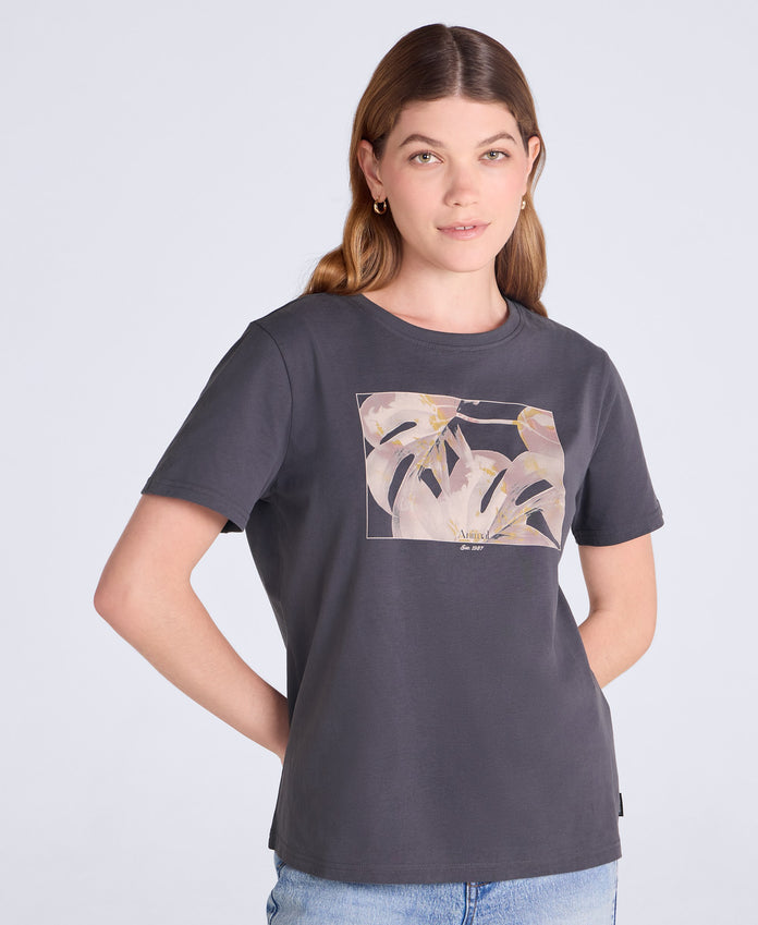Carina Womens Graphic T-Shirt - Charcoal