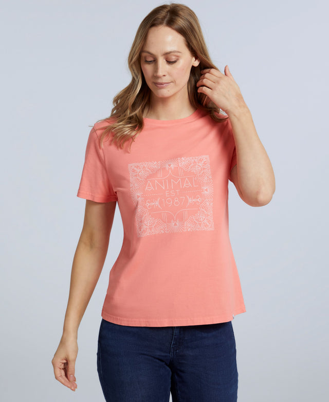 Carina Womens Organic Graphic T-Shirt - Coral