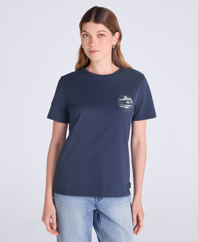 Carina Womens Graphic T-Shirt - Dark Blue
