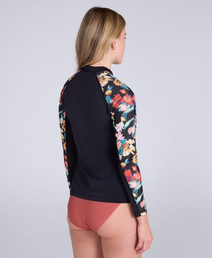 Lillie Womens Printed Panel Rash Vest - Mixed