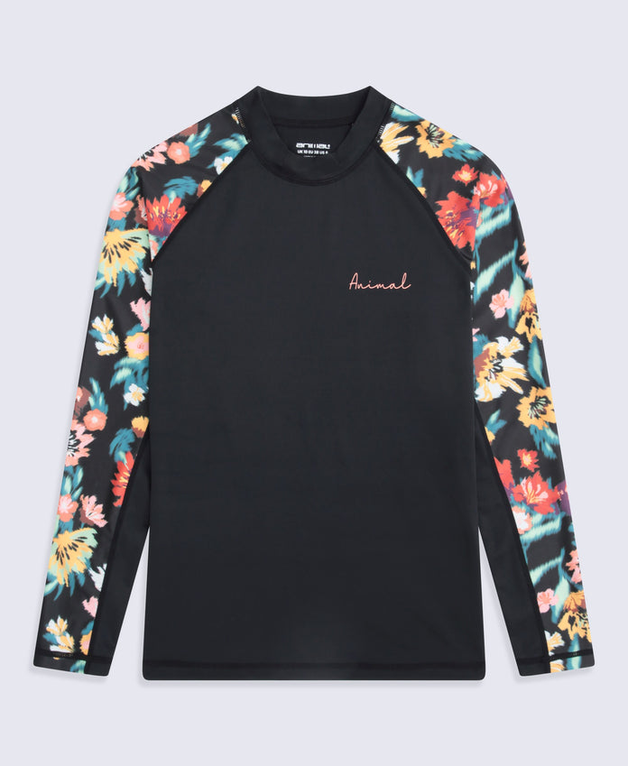 Lillie Womens Printed Panel Rash Vest - Mixed