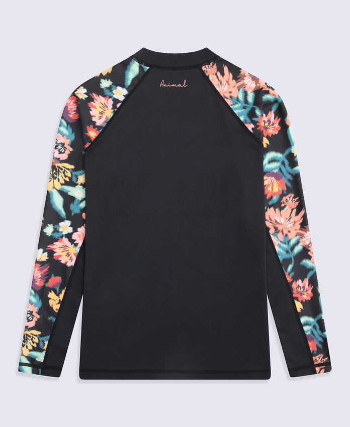 Lillie Womens Printed Panel Rash Vest - Mixed