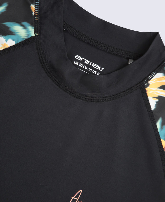 Lillie Womens Printed Panel Rash Vest - Mixed