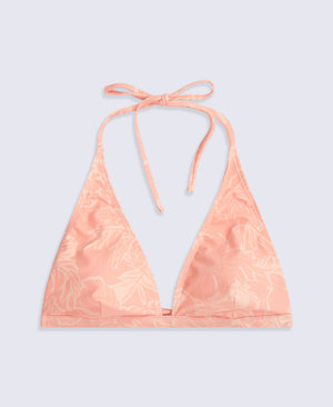 Iona Womens Halter Printed Bikini Top - Bright Orange