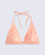 Iona Womens Halter Printed Bikini Top - Bright Orange