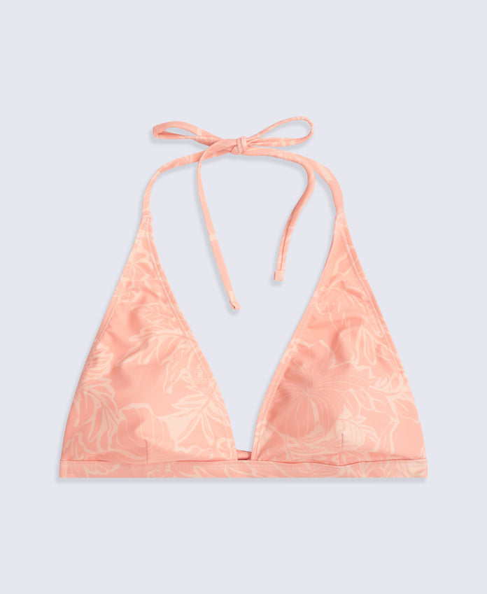 Iona Womens Halter Printed Bikini Top - Bright Orange