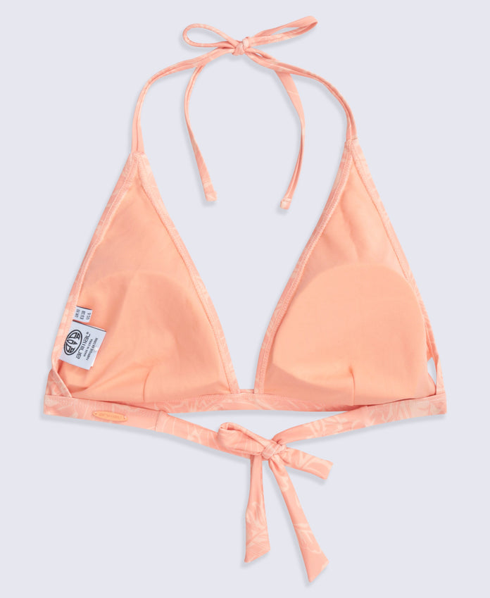 Iona Womens Halter Printed Bikini Top - Bright Orange