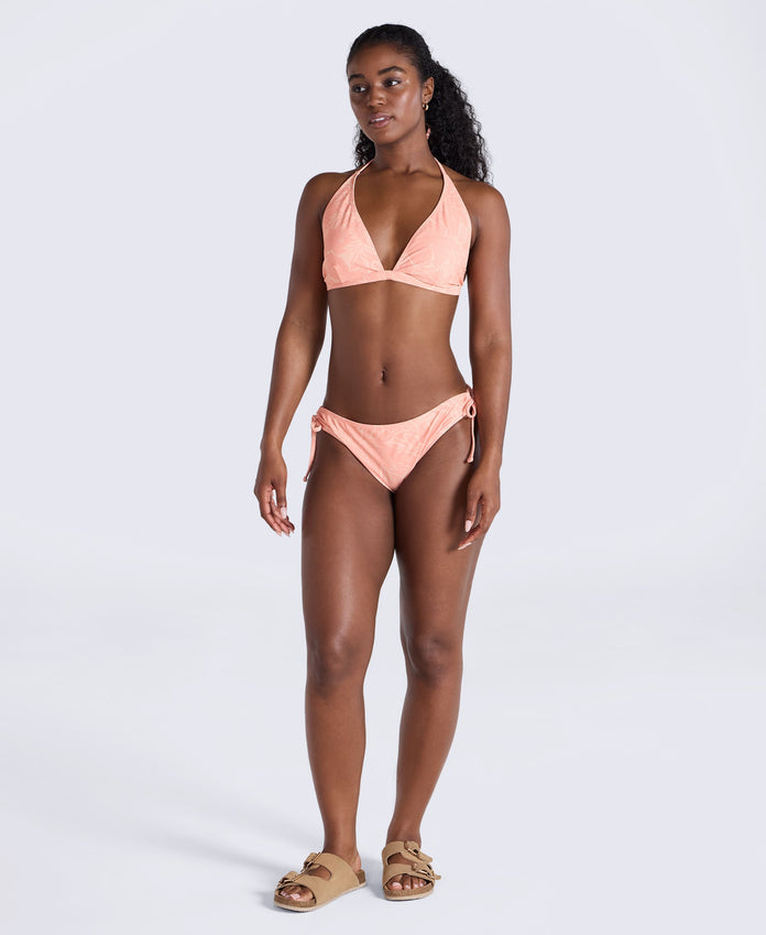 Iona Womens Halter Printed Bikini Top - Bright Orange